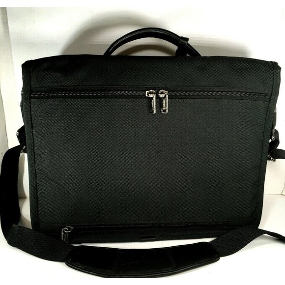 Tumi Large Black Canvas Expandable Briefcase Laptop Bag - Picture 2 of 12